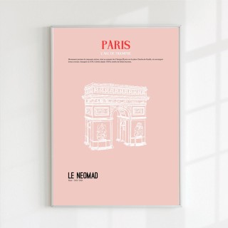 Affiche illustration parisienne L'arc de triomphe