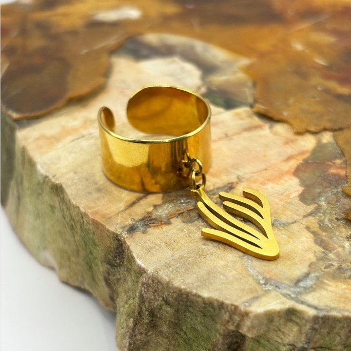 Bague à logo suspendu corail le Neomad