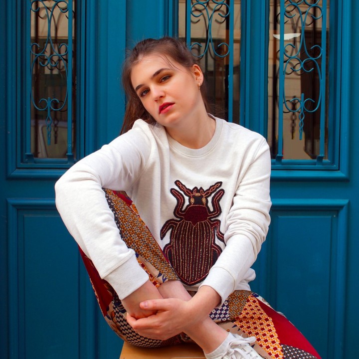 Sweat-shirt Ilhan (Blanc chiné)