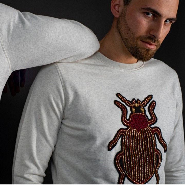 Sweat-shirt Ilhan (Blanc chiné)